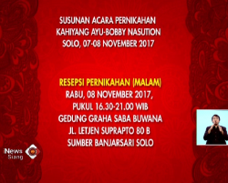 Rangkaian Acara Pernikahan Kahiyang Ayu dan Bobby Nasution