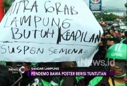 Protes Grab, Ratusan Ojek Online di Lampung Unjuk Rasa