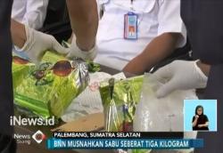 BNN Sumsel Musnahkan Sabu Seberat 3 Kg
