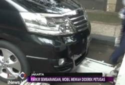 Parkir Sembarangan, Mobil dan Pengemudi Diderek Petugas