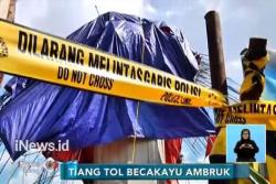 Polisi Gelar Olah TKP Insiden Robohnya Tiang Tol Becakayu