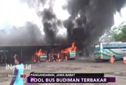 Kebakaran di Pool Bus Budiman Hanguskan 3 Bus dan 9 Motor