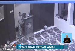 Aksi Pencuri Kotak Amal Terekam CCTV Masjid