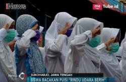 Bau Limbah Menyengat, Siswa Belajar Gunakan Masker