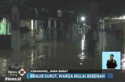 Banjir yang Merendam Ratusan Rumah di Karawang Mulai Surut
