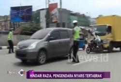 Hindari Razia, Pengendara Nyaris Tertabrak