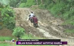 Terbengkalai, Jalan Penghubung Desa di Pandeglang Rusak Parah