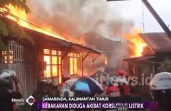 Kebakaran Lahap 6 Rumah di Samarinda