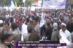 Ribuan Nelayan di Sumatera Utara Demo Peraturan Cantrang