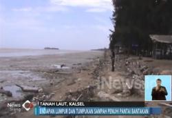 Cuaca Buruk, Pantai Batakan Penuh Sampah dan Tongkang Terdampar