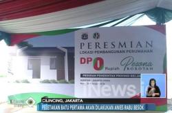 Anies Groundbreaking Rumah DP 0 Rupiah di Cilincing
