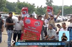 Ratusan Taksi Online Kembali Unjuk Rasa terkait Permenhub No 108