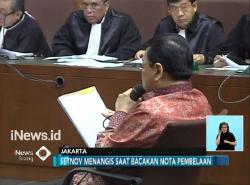 Bacakan Pledoi, Setnov Meneteskan Air Mata