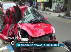 Balapan, 2 Minibus Tabrak Pohon dan Bangunan