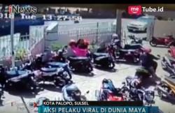 Pura-Pura Bercermin, Pasangan Ini Curi Helm di Parkiran Kampus