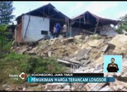Longsor Tebing Sungai Pacal Meluas, 6 Rumah Terancam Ambruk