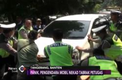 Terjaring Razia, Pengendara Mobil Nekat Tabrak Petugas
