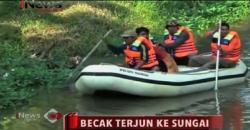 Becak Terjun ke Sungai Gembong Pasuruan, Penumpang dan Penarik Tewas