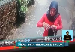 Viral, Pria Mencuri Mengenakan Hijab