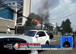 Diduga Korsleting Listrik, Rangkaian Kabel PLN Terbakar