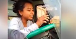 Viral, Gadis Bertubuh Mungil Asal Magelang Ini Sopiri Dump Truk