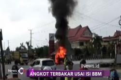 Usai Mengisi BBM, Angkot Ludes Terbakar di Palangkaraya