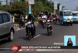 Ribuan Pemudik Motor Padati Ruas Jalur Pantura Cirebon