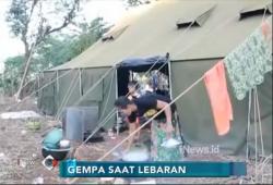 Korban Gempa Sumenep Rayakan Lebaran di Pengungsian