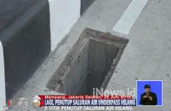 Penutup Gorong-Gorong Underpass Mampang Kembali Hilang