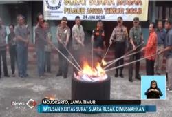 KPU Mojokerto Musnahkan 853 Surat Suara Rusak Pilgub Jatim