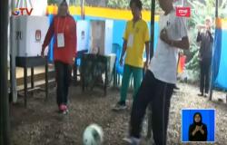 Sebelum Nyoblos, TPS di Banjarnegara Pemanasan dengan Bermain Bola