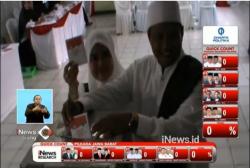 Cawagub Jabar Nomor Urut 1 Uu Ruzhanul Ulum Datangi TPS Pakai Mobil Tua