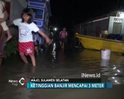 Banjir Wajo Rendam 59 Desa, Anak-Anak di Pengungsian Kedinginan
