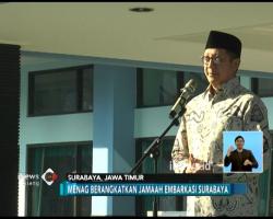 Menteri Agama Lepas Keberangkatan 445 Jemaah Haji dari Surabaya