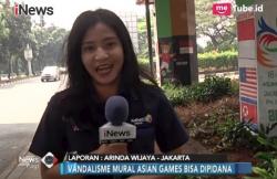 Petugas PPSU Hiasi Mural Sambut Asian Games 2018