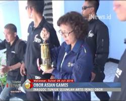 Api Obor Asian Games Tiba di Makassar Disambut Tarian Tradisional Sulsel