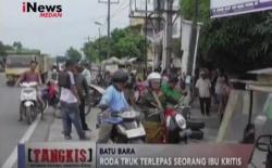 Lagi Asyik Makan Bakso, Ibu Muda di Batubara Kritis Tergilas Ban Truk