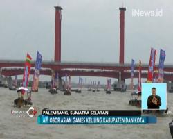 200 Perahu Ketek Kawal Arak-Arakan Api Obor Asian Games di Sungai Musi