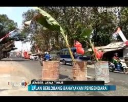 Bahayakan Pengendara, Warga Jember Keluhkan Jalan Rusak