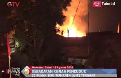 20 Rumah Ludes Terbakar di Makassar, 31 Damkar Diterjunkan