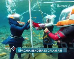 Peringati HUT ke-73 RI, Relawan Upacara di Dalam Air di Kawasan Umbul Ponggok