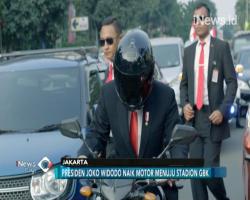 Begini Aksi Jokowi Tunggangi Moge ke Pembukaan Asian Games 2018
