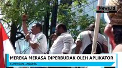 Merasa Diperbudak, Ratusan Sopir Taksi Online Demo