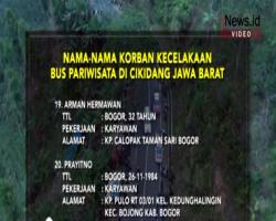 Ini Daftar Nama 21 Korban Tewas Bus Maut di Sukabumi