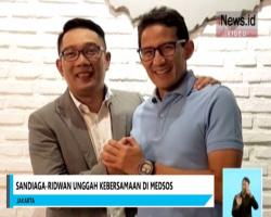 Sempat Memanas, Kang Emil dan Sandiaga Unggah Kebersamaan di Medsos
