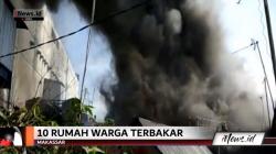 10 Rumah di Makassar Ludes Terbakar, 15 Damkar Dikerahkan
