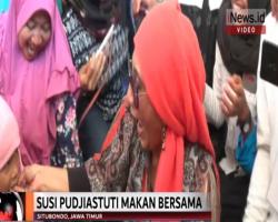 Berikan Ikan 1,5 Ton, Susi Pudjiastuti Suapi Santri di Ponpes Situbondo