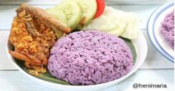Sajian Unik Nasi Uduk Berwarna Ungu, Dimasak dengan Ubi