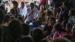 Didatangi Presiden Jokowi, Begini Keriuhan Tenda Pengungsi di Kalianda