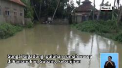 Sungai Cigadung di Subang Meluap, Puluhan Rumah Terendam Banjir